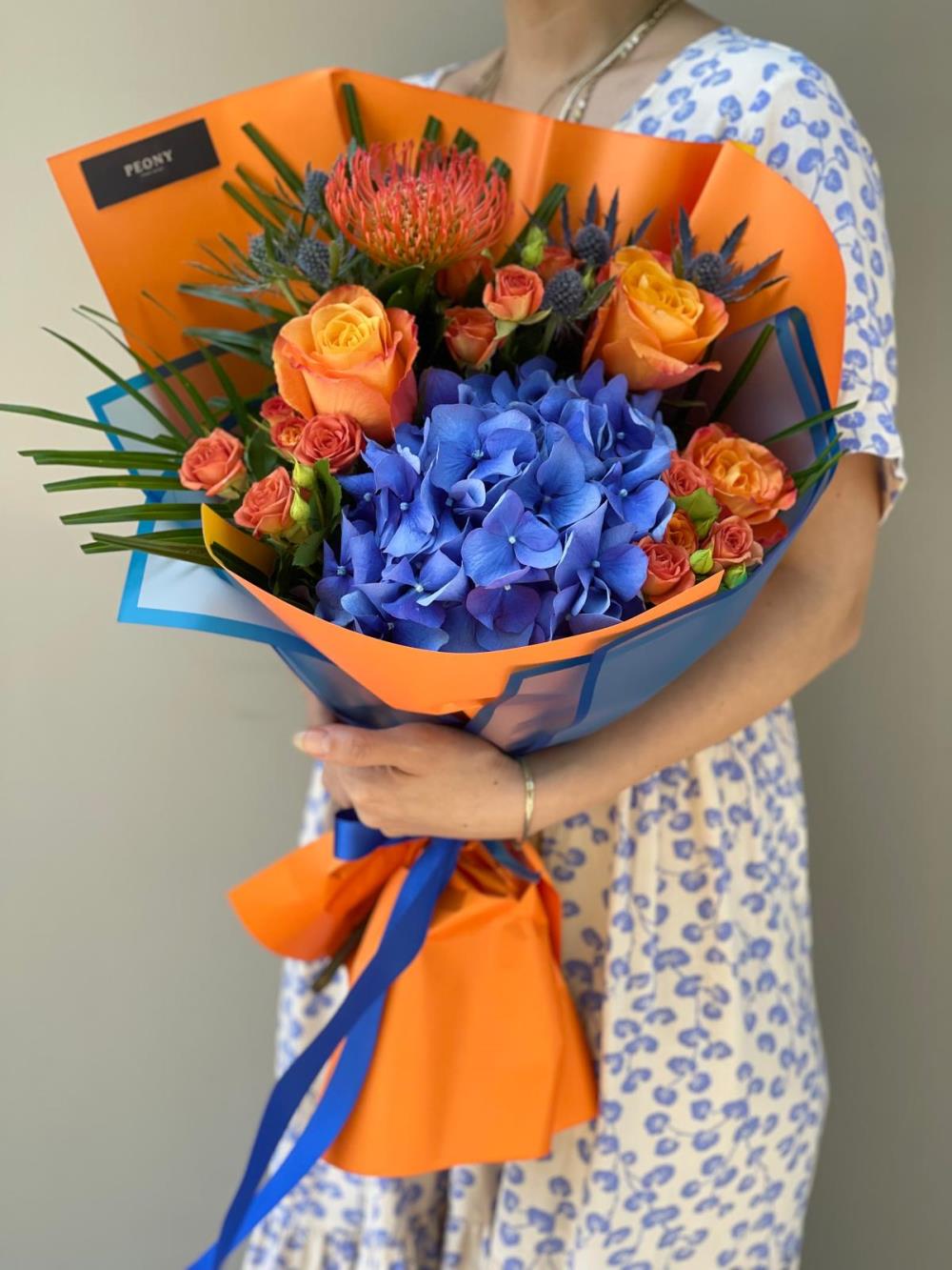 Blue And Orange Flowers